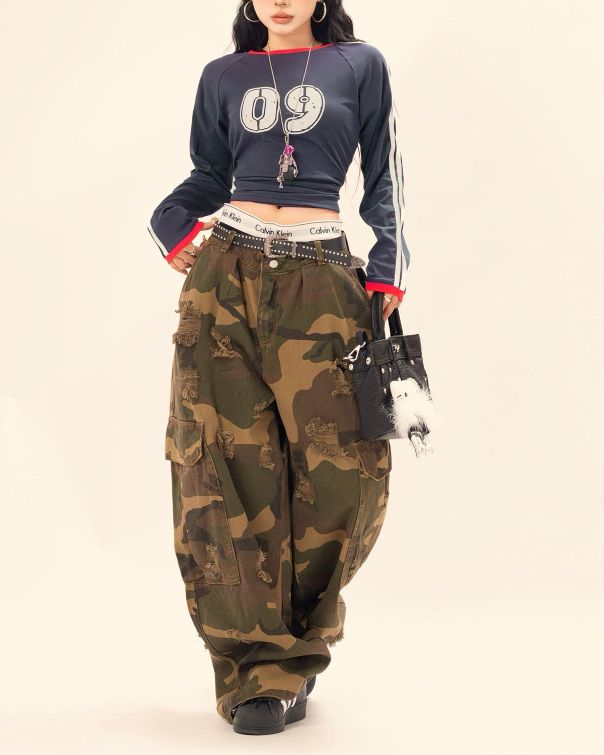 復古辣妹印花長袖(女款)