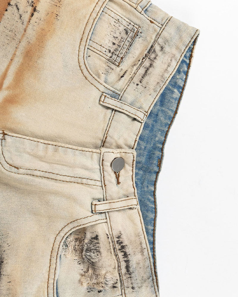 復古寬鬆牛仔長褲