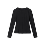 라운드넥, 슬림핏, 긴팔 상의 (여성용)