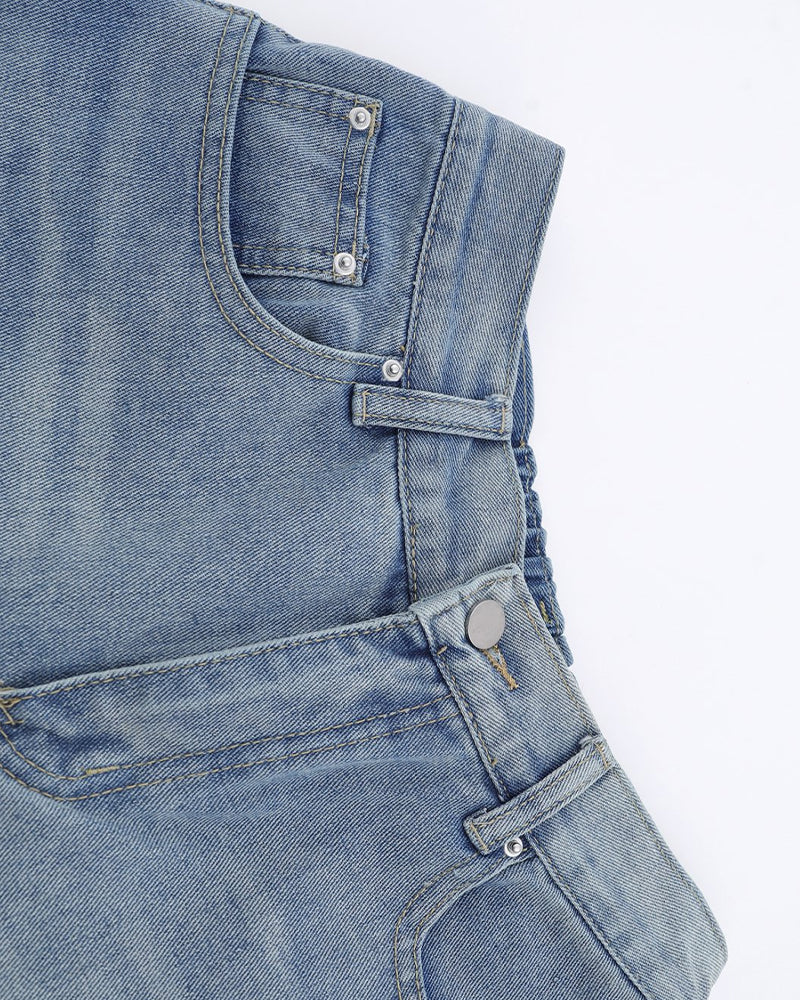 水洗簡約牛仔長褲