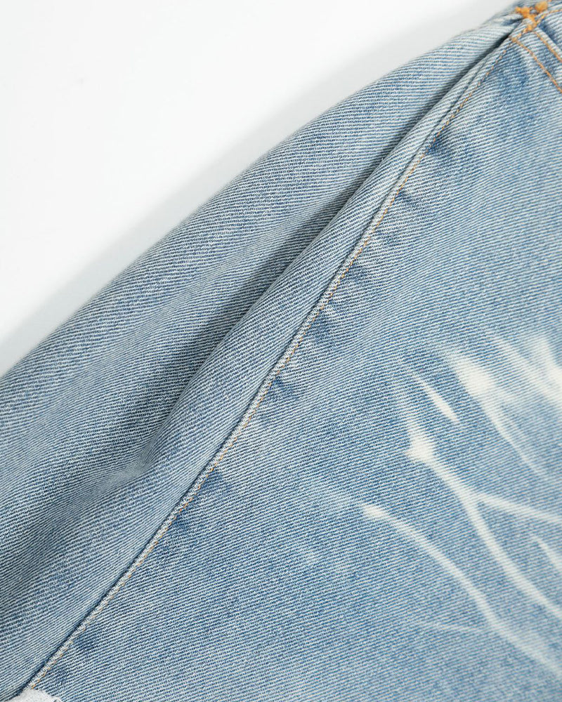 復古水洗牛仔長褲