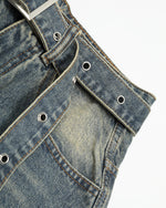 Vintage distressed denim cropped shorts