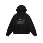 Heart Letters Hooded Sweatshirt Jacket