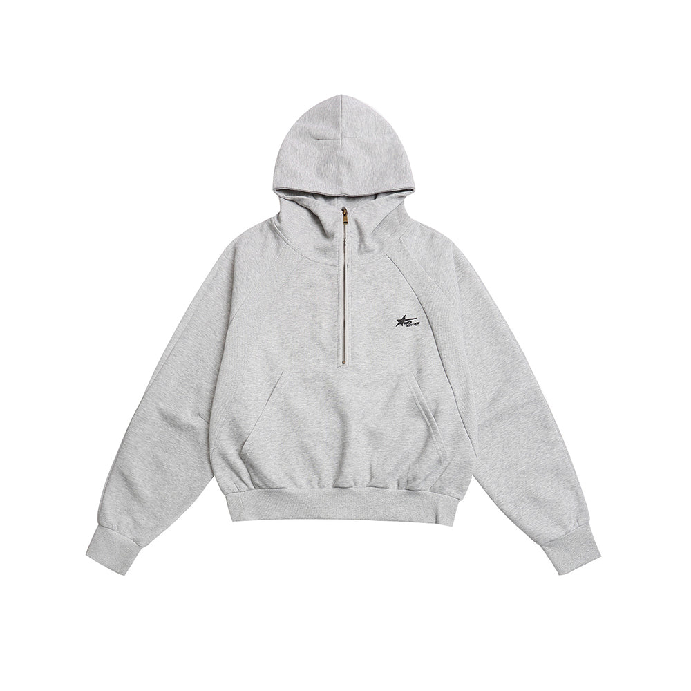 刺綉拉鏈連帽衛衣外套