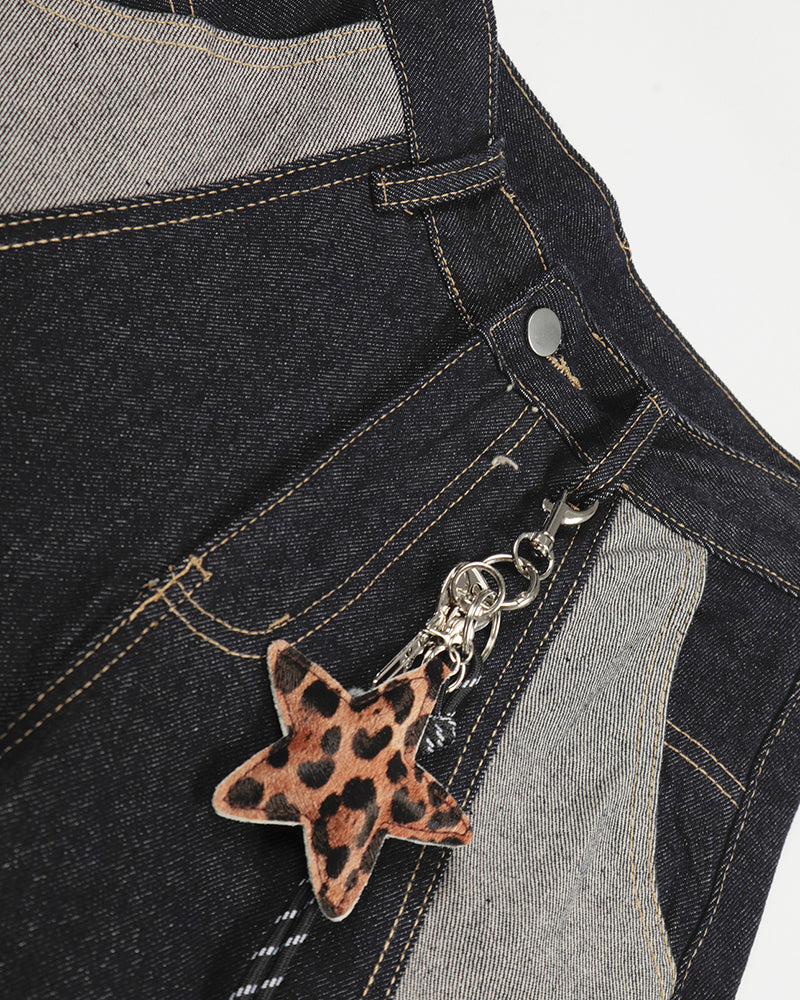 Retro patchwork jeans