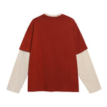 Autumn fake two piece long sleeves