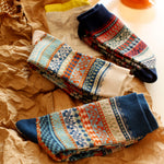 復古針織中筒襪
