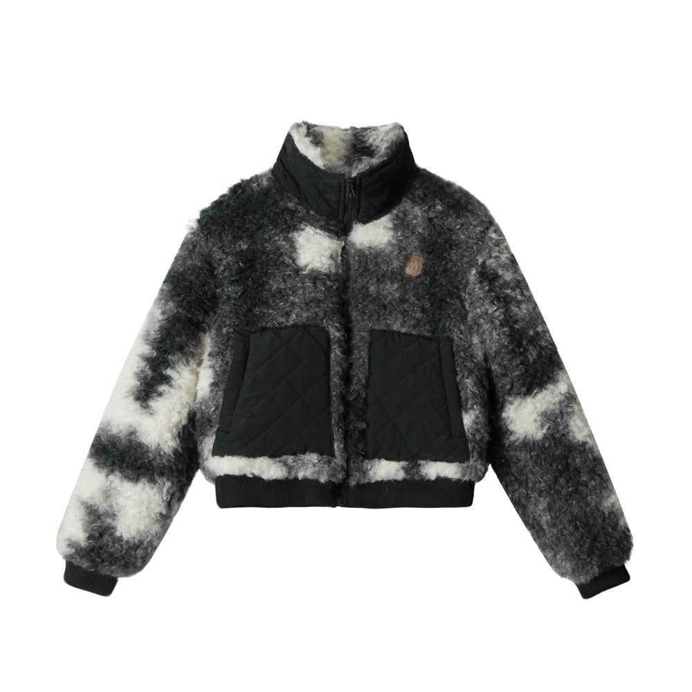 Thickened lambskin cotton-padded coat (women's style)