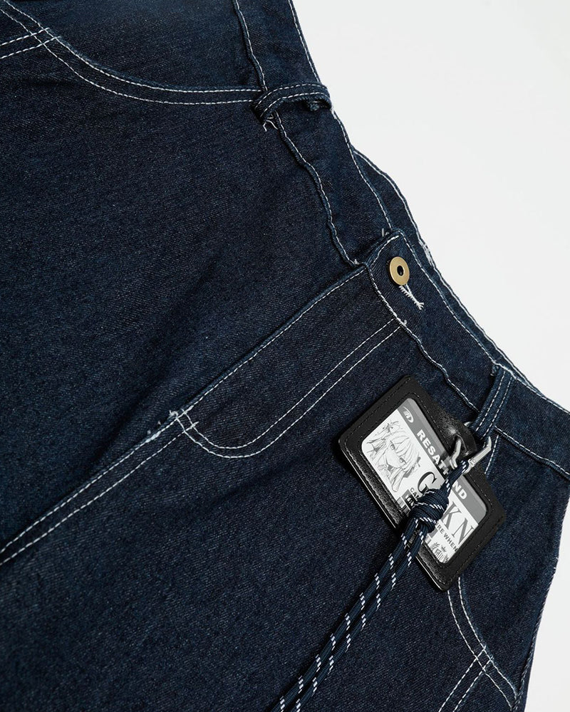 休閑復古牛仔五分短褲