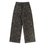 Retro washed distressed camouflage pants