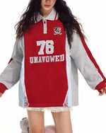 復古刺綉翻領長袖