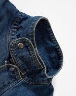 Washed stand-up collar denim jacket