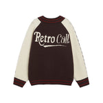 Retro contrast color stitching sweater
