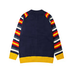 Contrast color panel sweater
