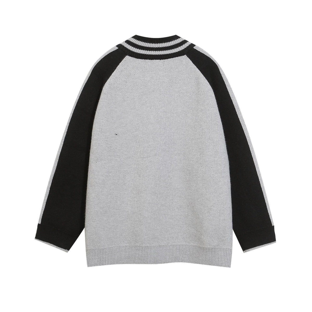 復古拼色刺綉立領針織外套