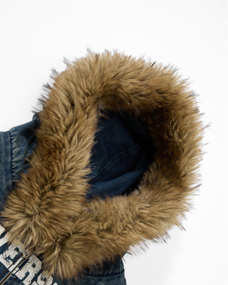 Distressed and thick denim jacket