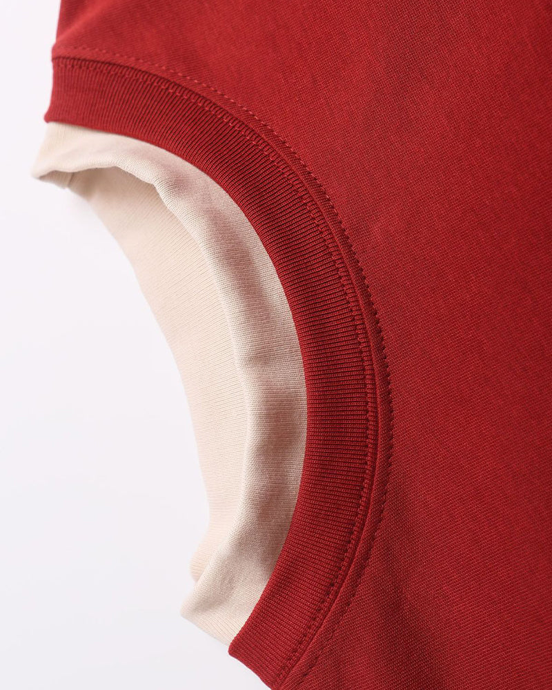 Autumn fake two piece long sleeves