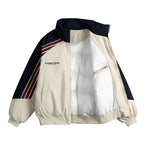 Color-blocked cotton-padded jacket