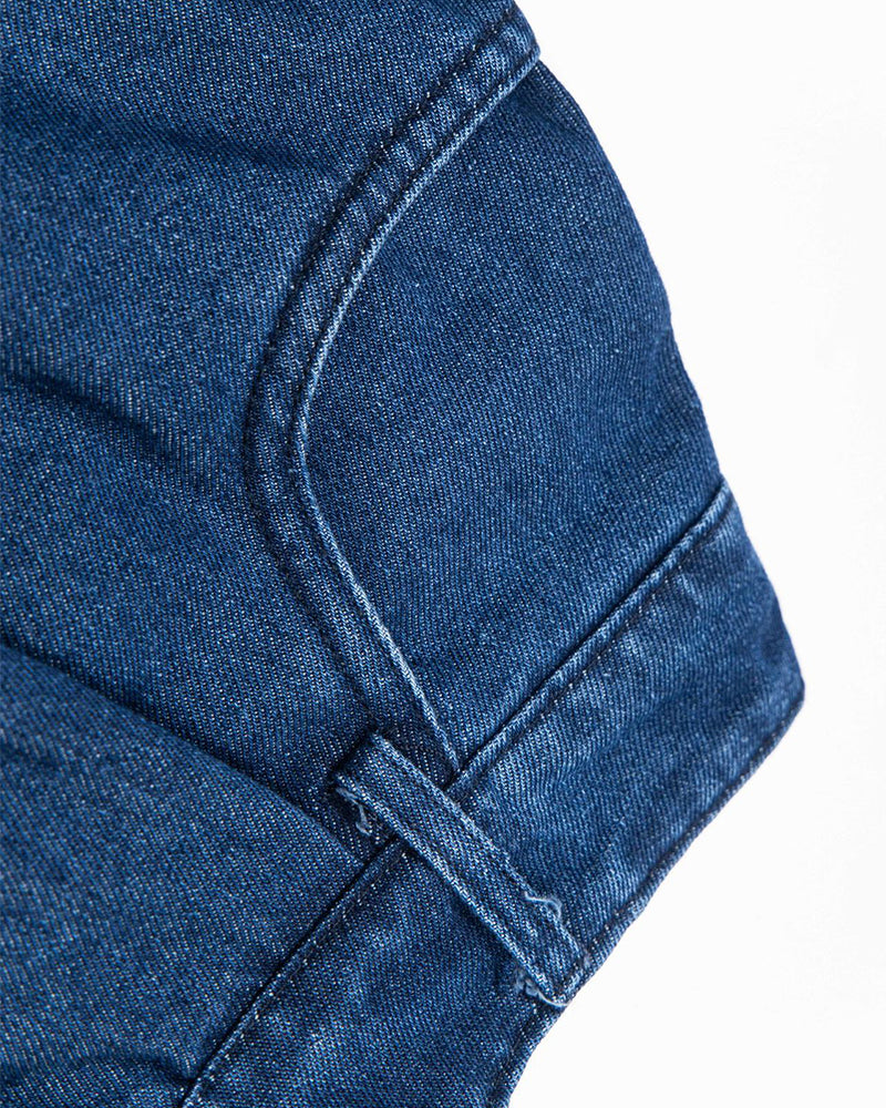 Cartoon embroidered denim shorts