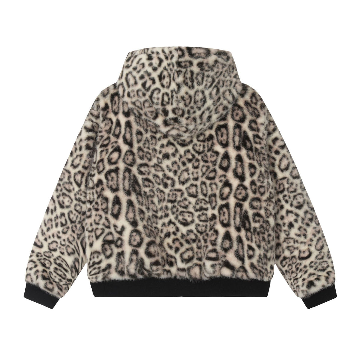 Vintage leopard print cotton hooded jacket