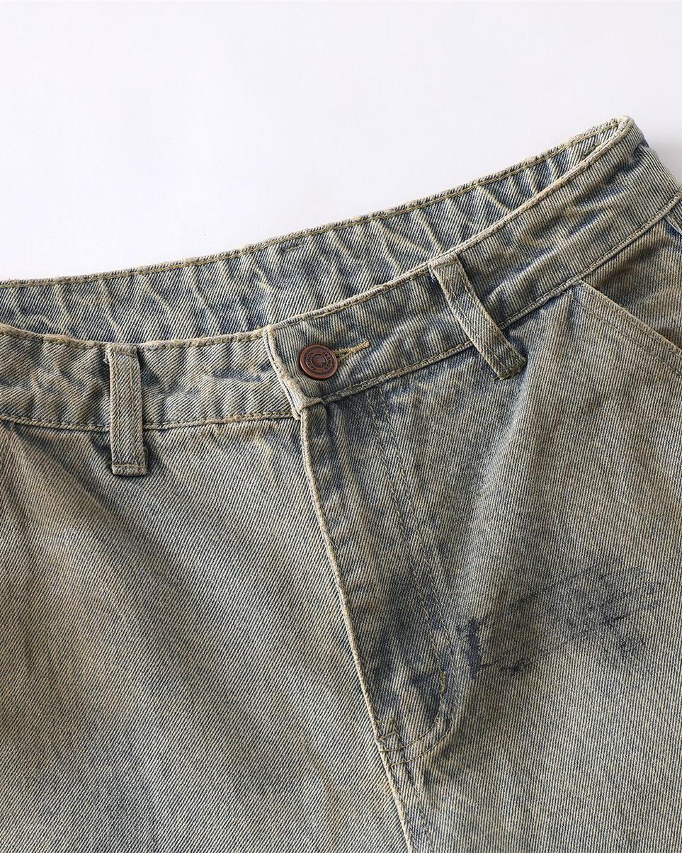 Heavy duty wide-leg jeans