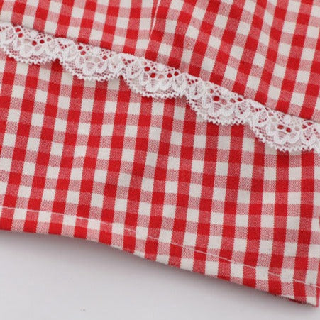 Retro plaid lace suspenders (women's)