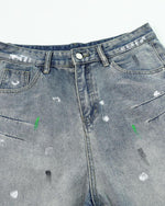 Ink-splashed casual jeans