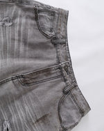 破洞水洗直筒牛仔褲