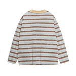 復古條紋情侶撞色polo衫