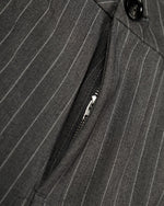 Vertical striped straight-leg pants