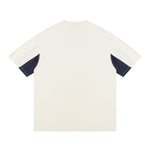 Contrast color stitching loose short sleeves