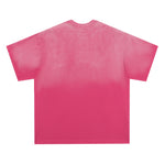 American retro patch washed short sleeves