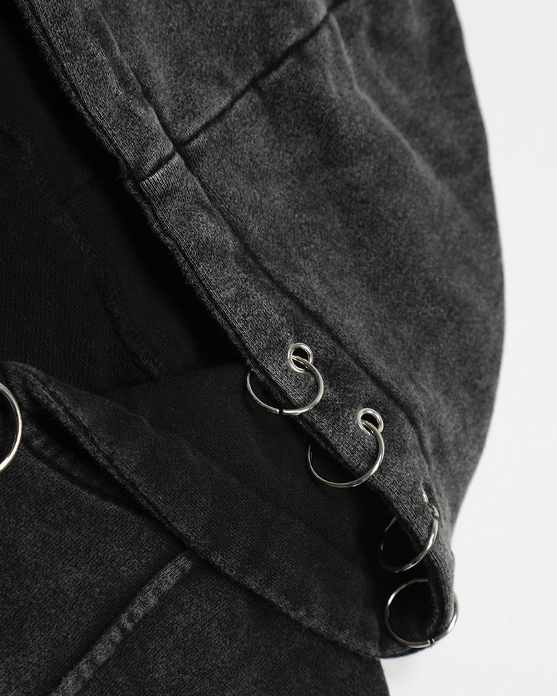 워시드 블랙 디스트레스드 커플 재킷