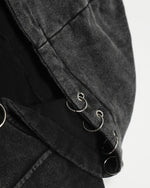 워시드 블랙 디스트레스드 커플 재킷