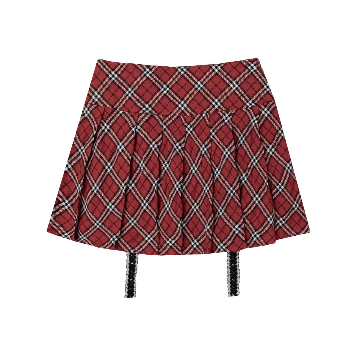 retro patchwork plaid skirt