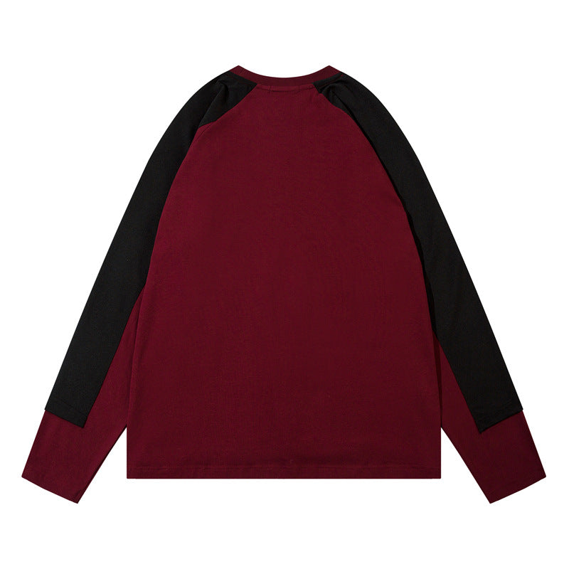 Contrast letter print crew neck sweatshirt