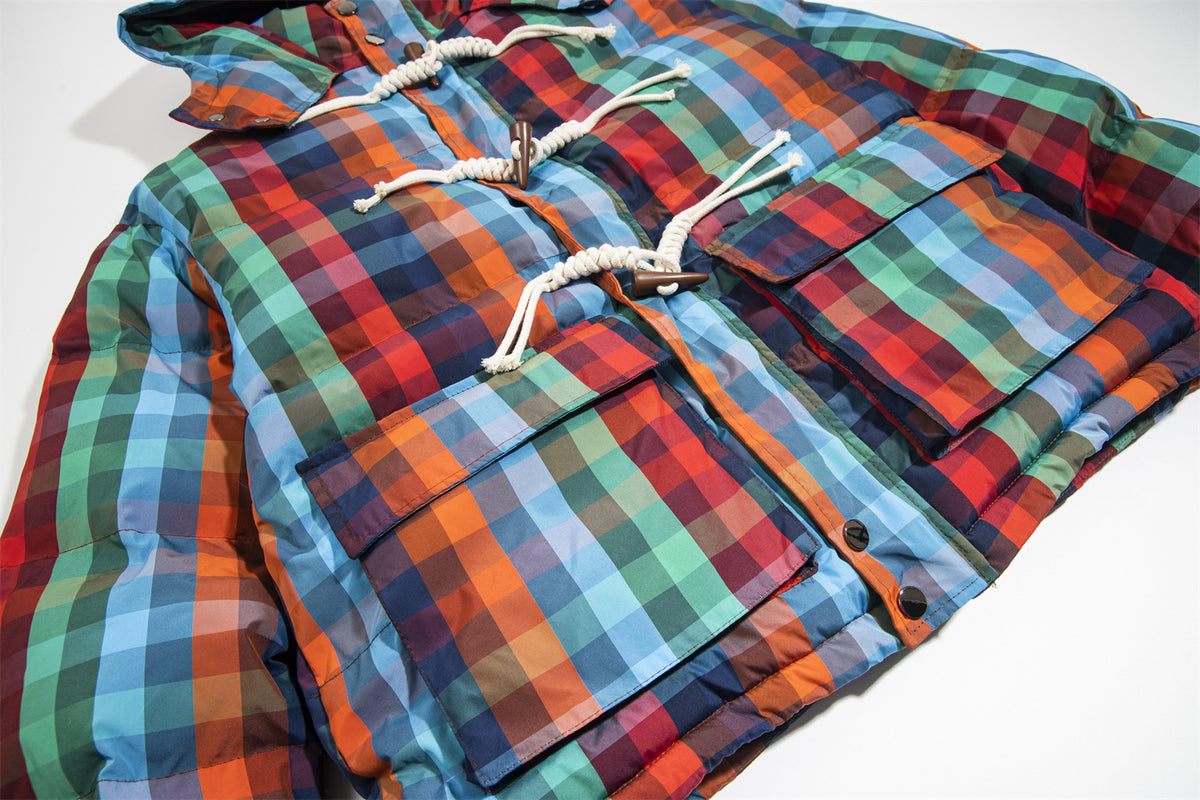 Contrast color plaid jacket