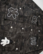 위장색 컬러블록 재킷