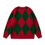 菱格聖誕刺綉毛衣