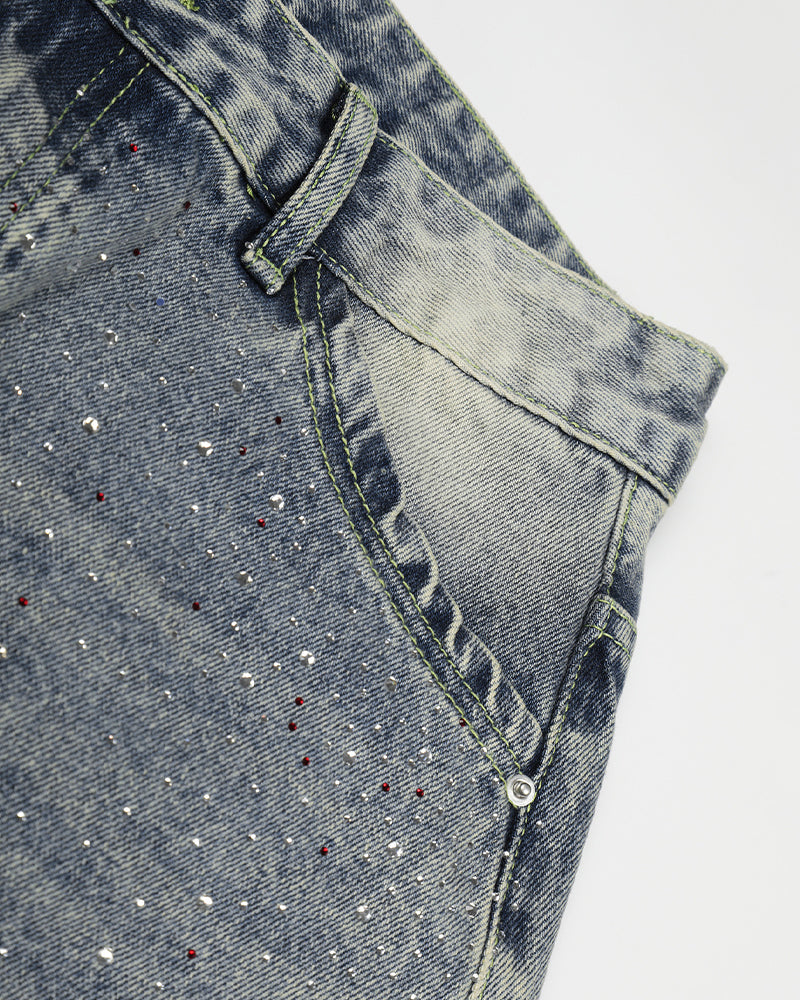 Rhinestone Capri Jeans