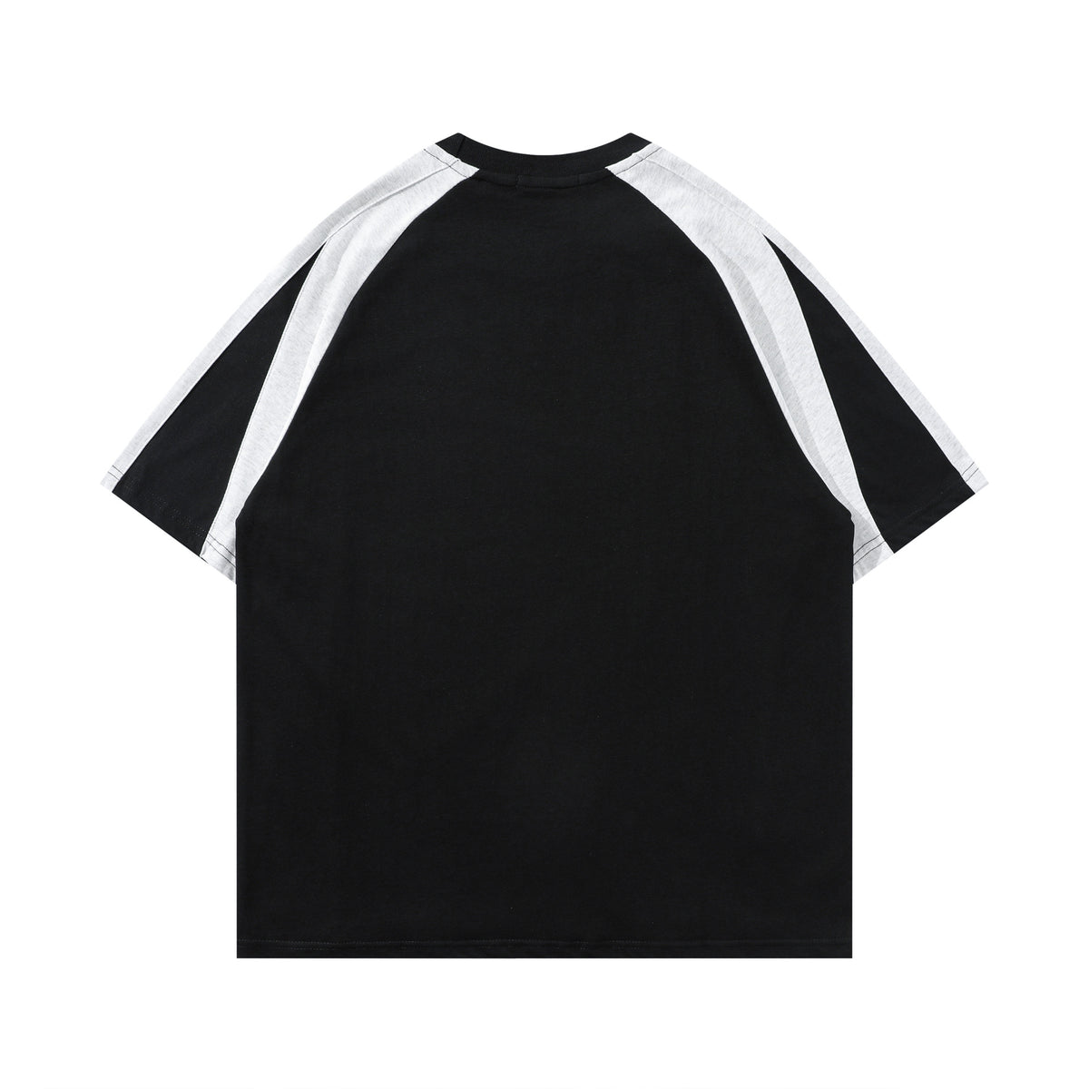 復古拼接撞色寬鬆短袖