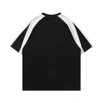 復古拼接撞色寬鬆短袖