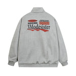 Contrast color patchwork stand collar reversible jacket