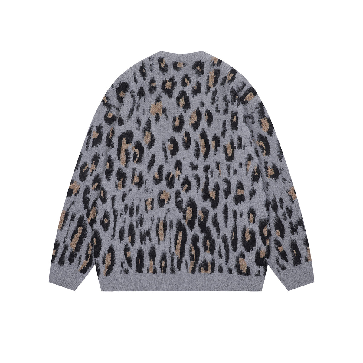 復古豹紋開衫毛衣
