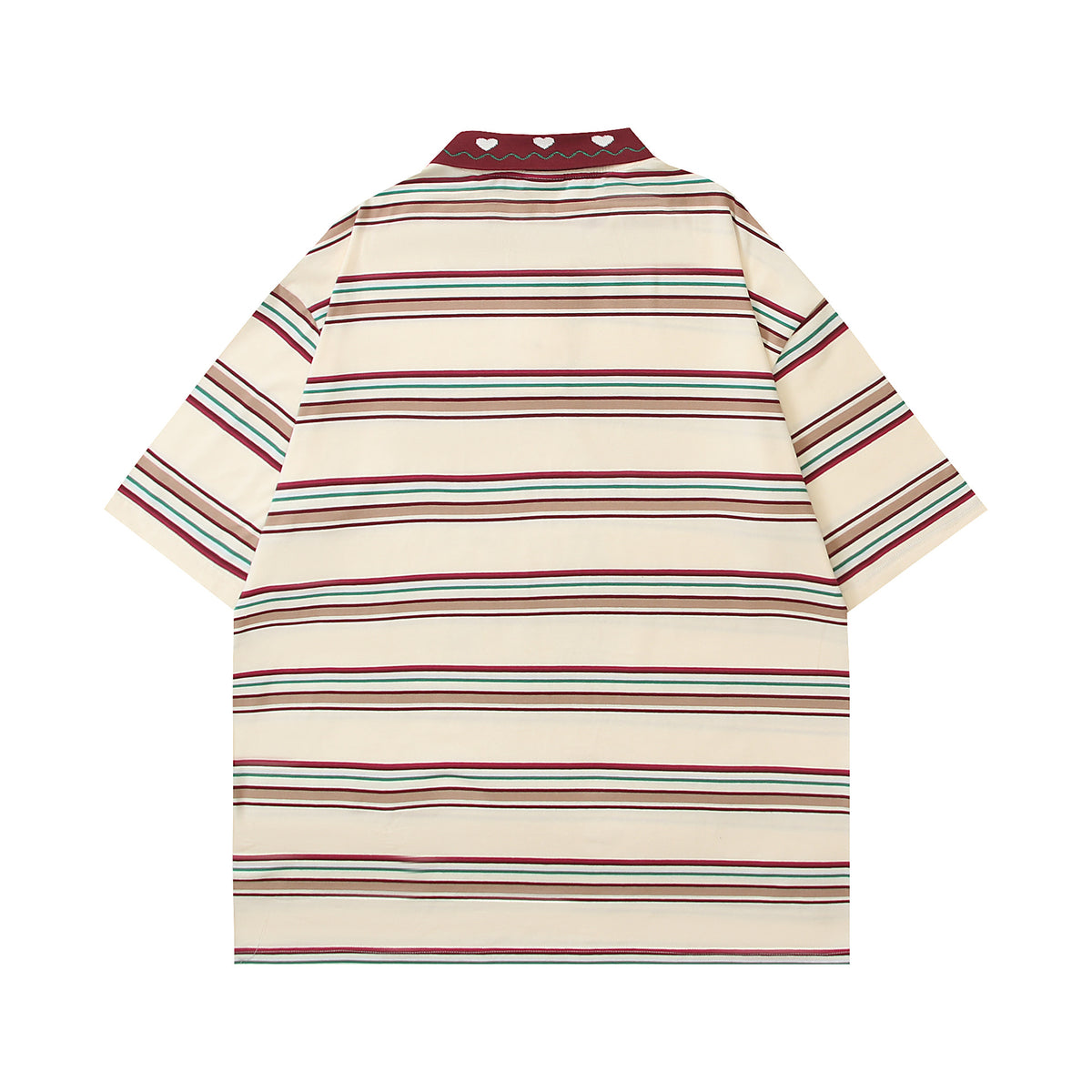 레트로 컬러 블록 스트라이프 반팔