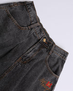 빈티지 워시드 카프리 팬츠