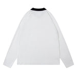 復古運動風撞色拼接長袖