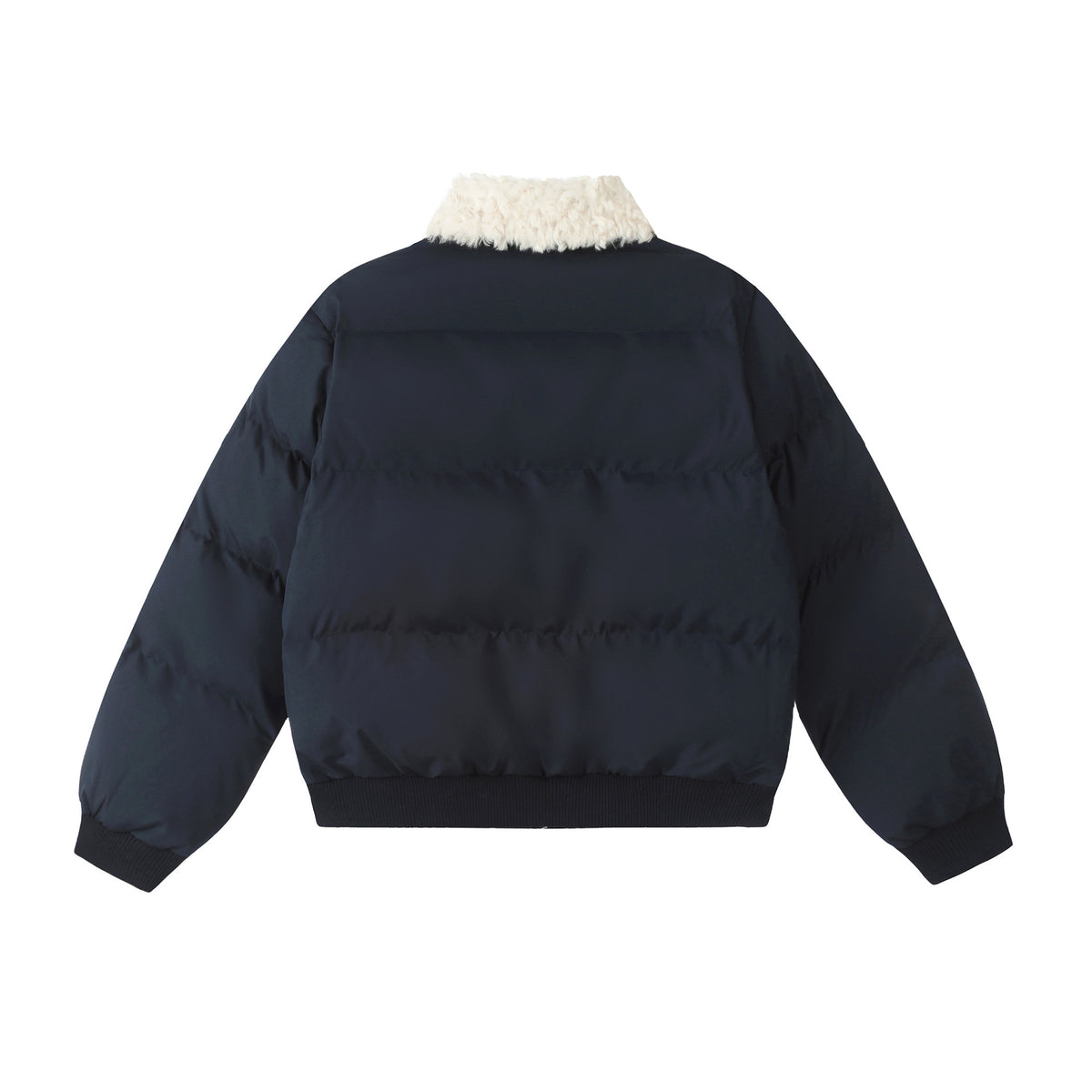 復古短款拼接棉服