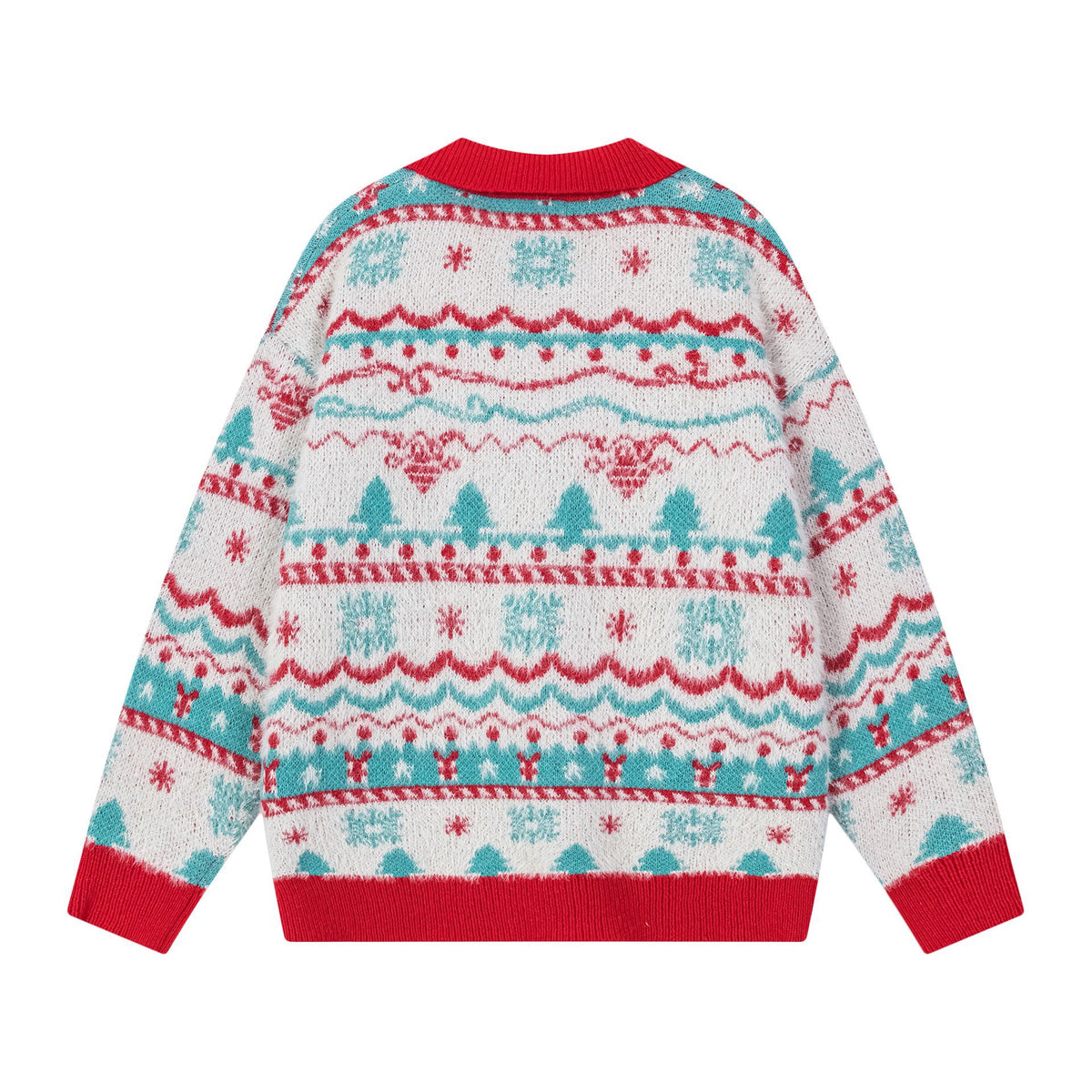 復古撞色翻領毛衣