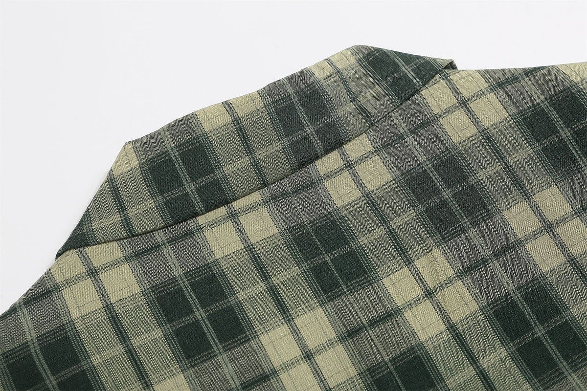 retro plaid couple coat